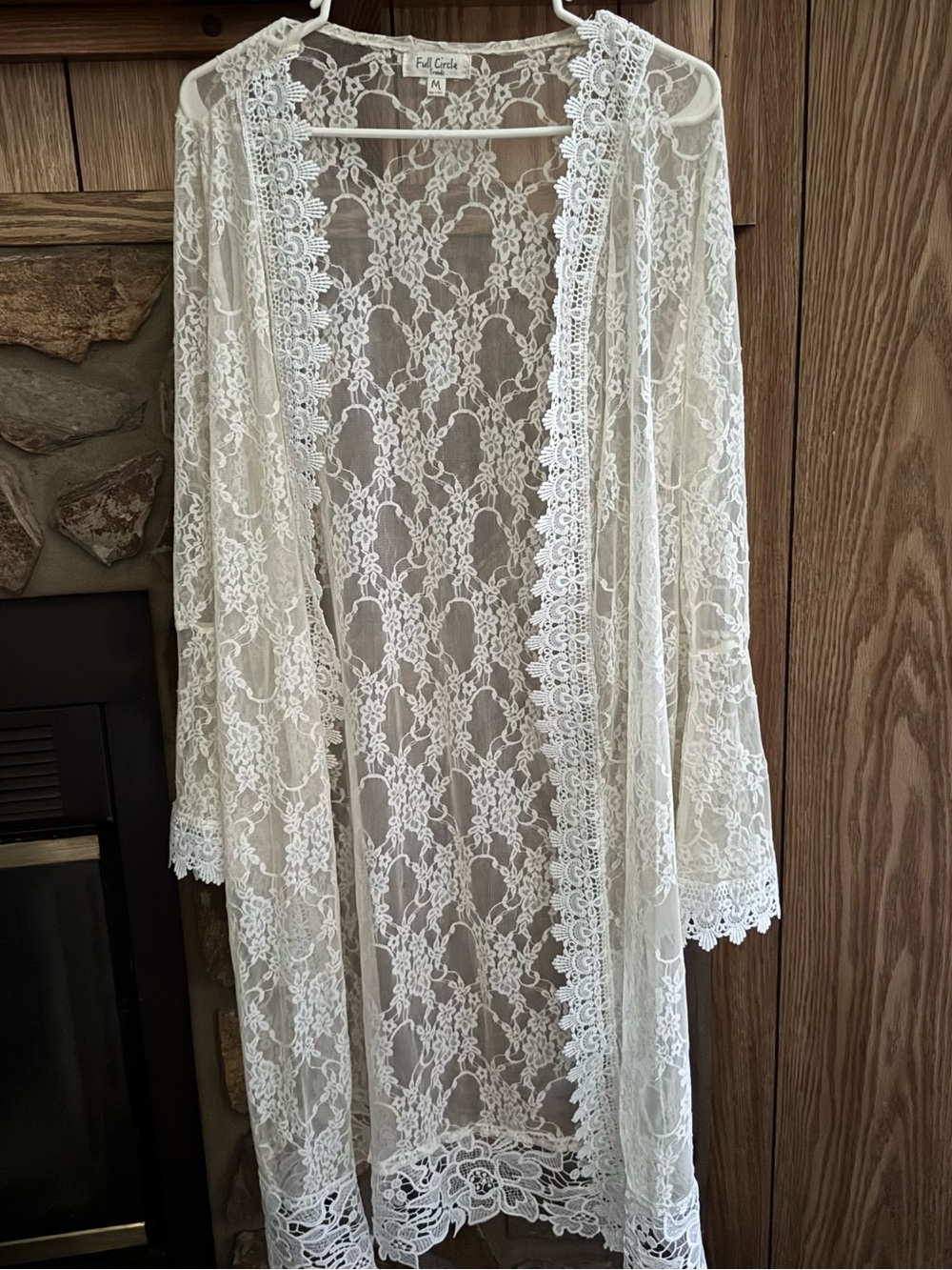 Vintage Sheer White Lace Robe - Elegant Women's Intimates